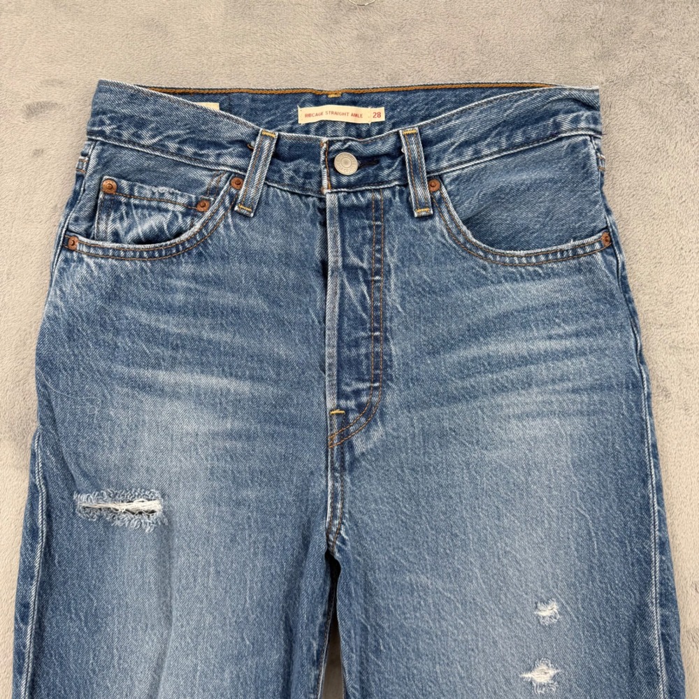 Levis Premium Ribcage Straight Ankle Jeans High Rise‎ Womens Size W 28 L 27 - Picture 14 of 16